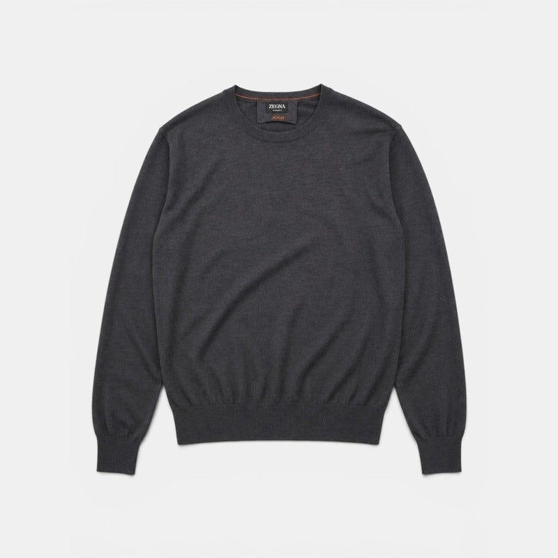 Zegna Grey 12milmil12 Wool Sweater – pre-owned luxury menswear at Sanpetuna