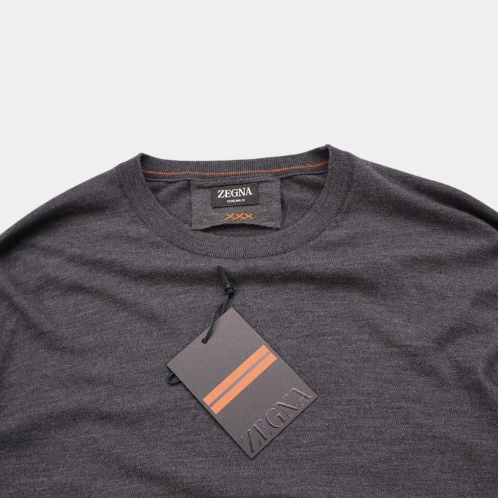Zegna Grey 12milmil12 Wool Sweater – pre-owned luxury menswear at Sanpetuna