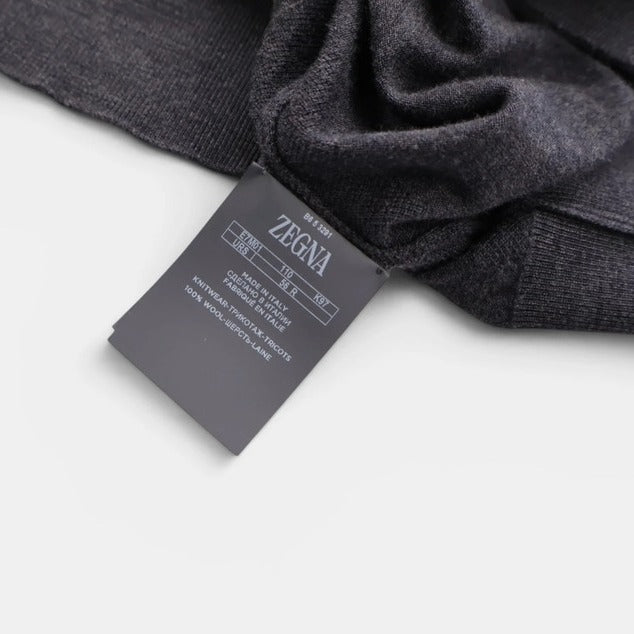 Zegna Grey 12milmil12 Wool Sweater – pre-owned luxury menswear at Sanpetuna