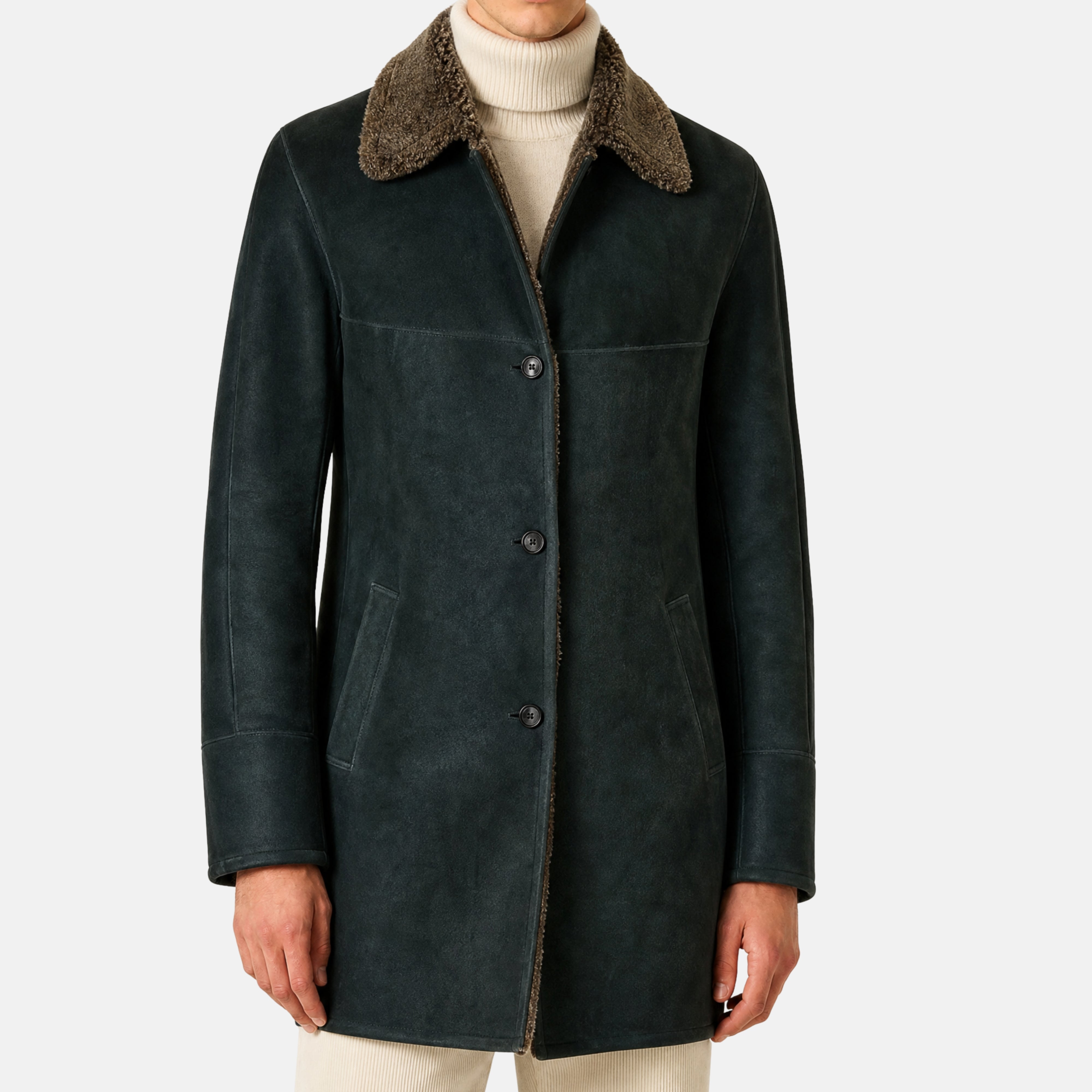 Gray Shearling Coat made of Lambskin (EU 48)