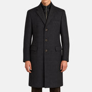 Multicoloured Checkered Coat/Integrated Vest made of Wool/Cotton (XXL)