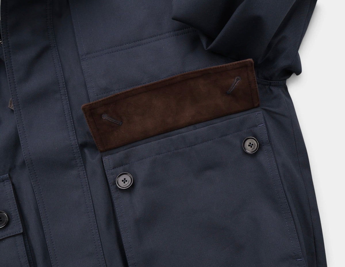 Navy Mavis Cotton/Silk Bomber
