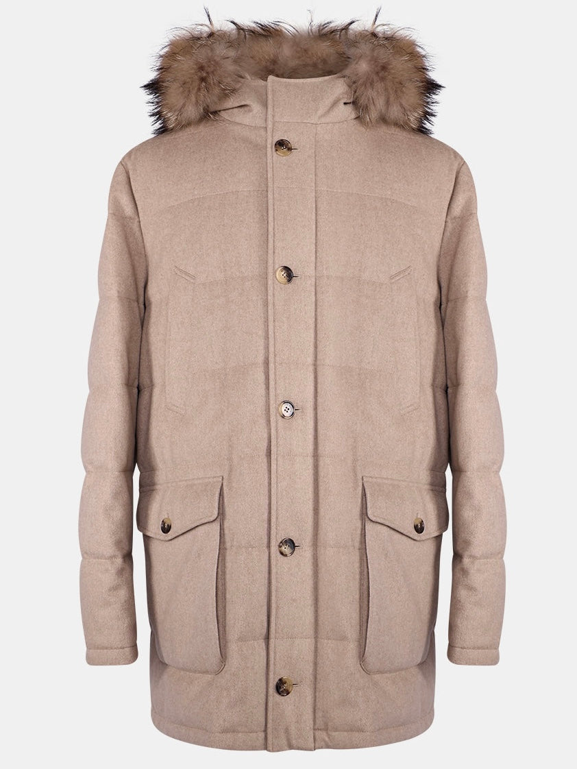 Beige Westernbrook Cashmere Down Parka