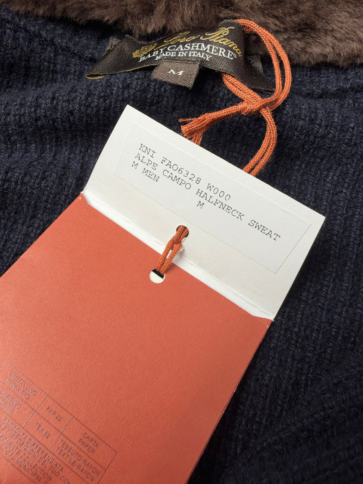 Navy Castorino Baby Cashmere Half-Zip Bomber
