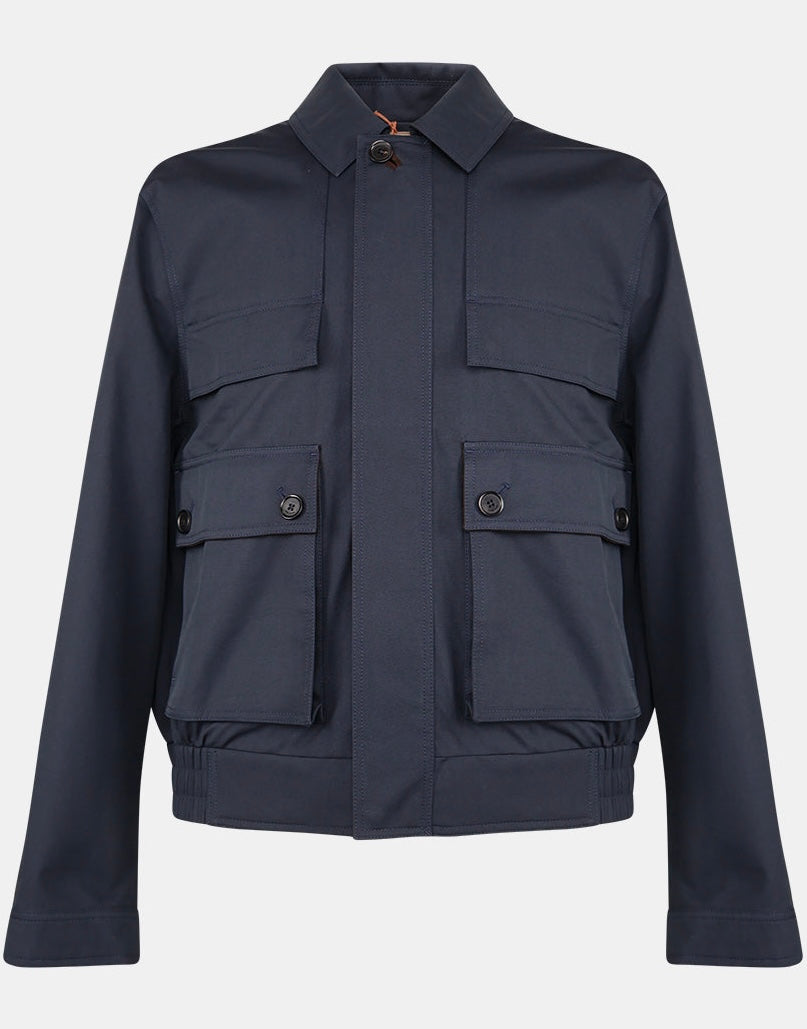 Navy Mavis Cotton/Silk Bomber
