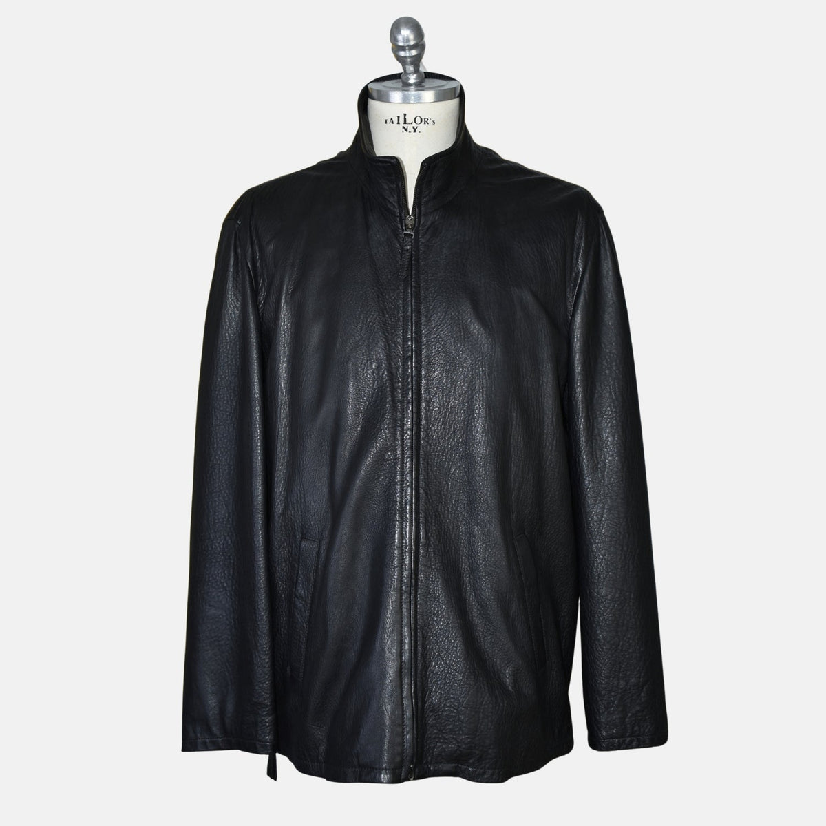 Black Leather Zip Jacket