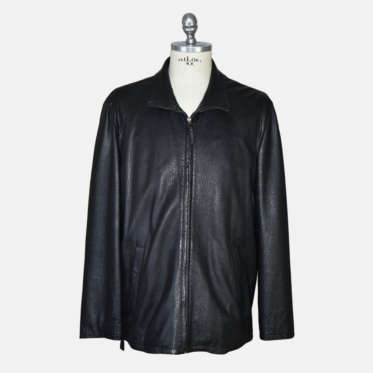 Black Leather Zip Jacket