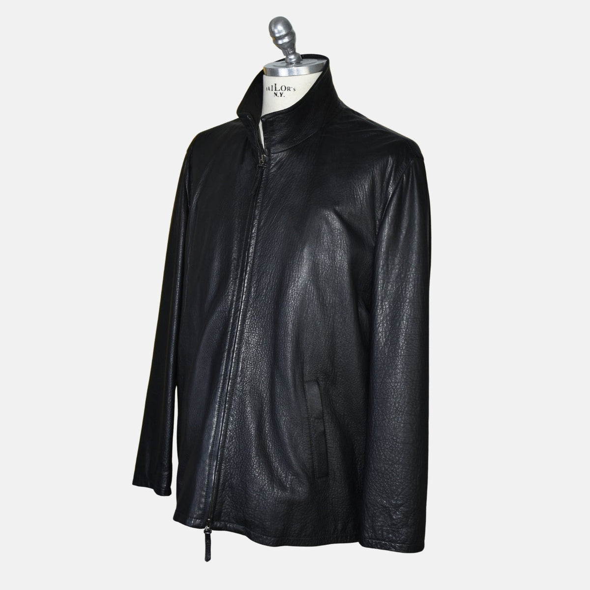 Black Leather Zip Jacket