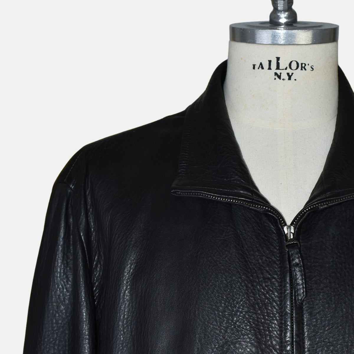 Black Leather Zip Jacket
