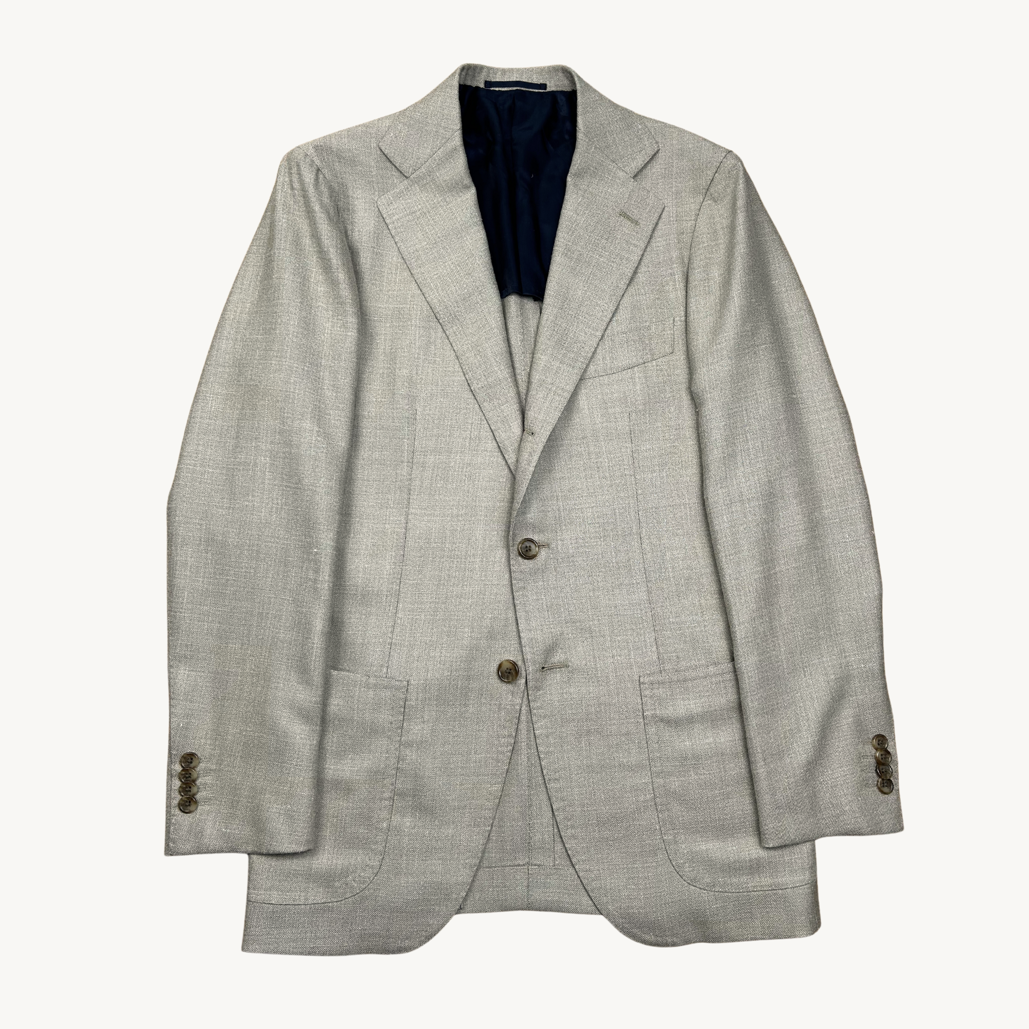 Beige/Grey Blazer made of Wool/Silk/Linen