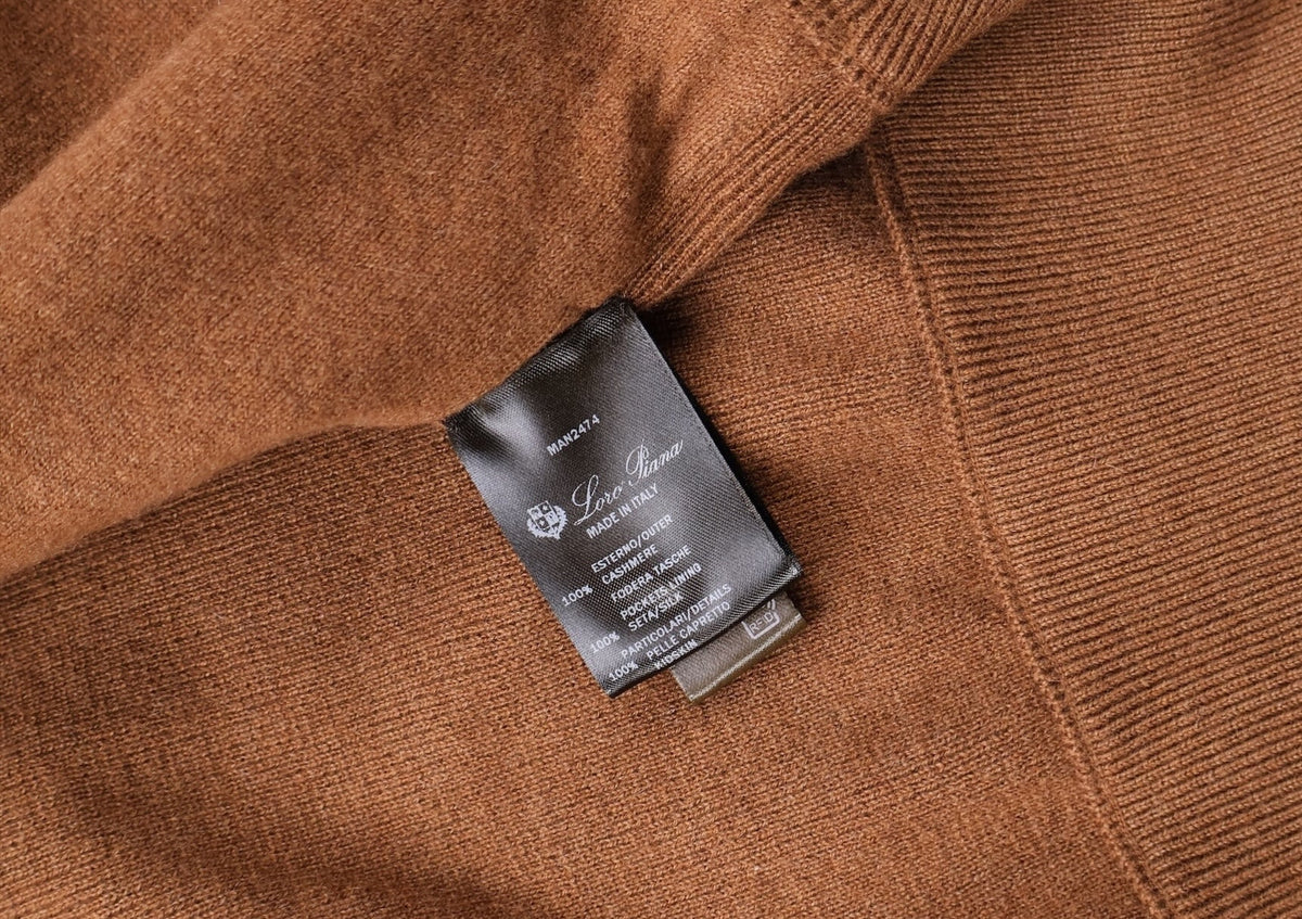 Brown Suede Cashmere Bomber Jacket