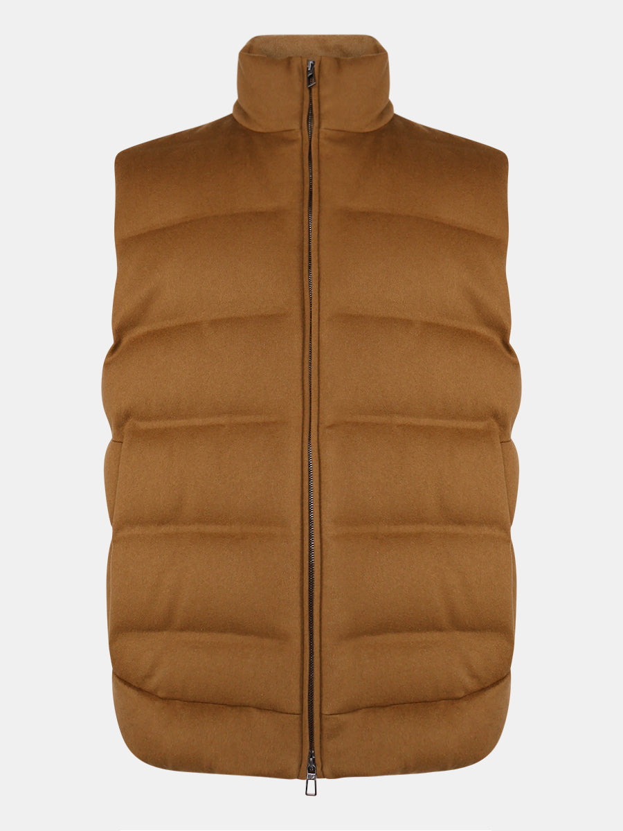 Camel Fillmore Cashmere Down Vest