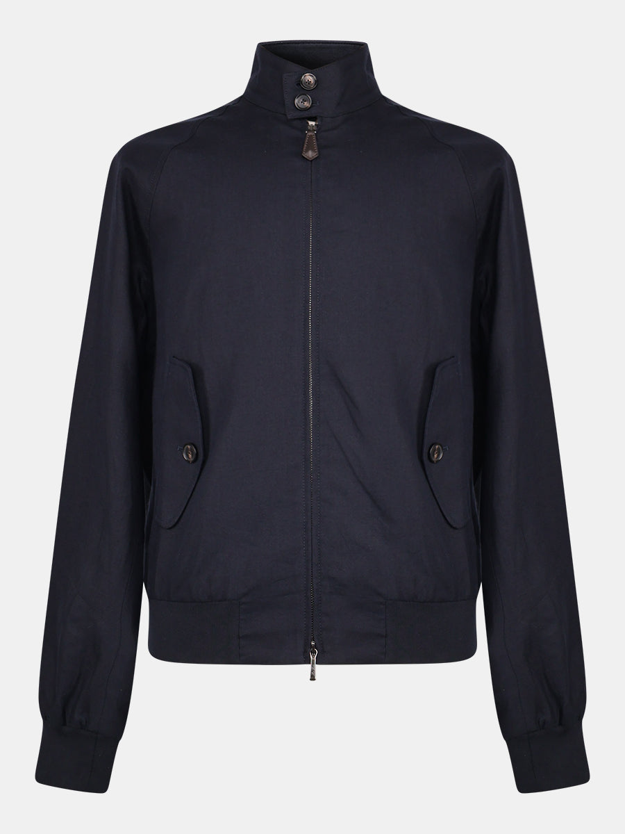 Navy Mason Linen Bomber