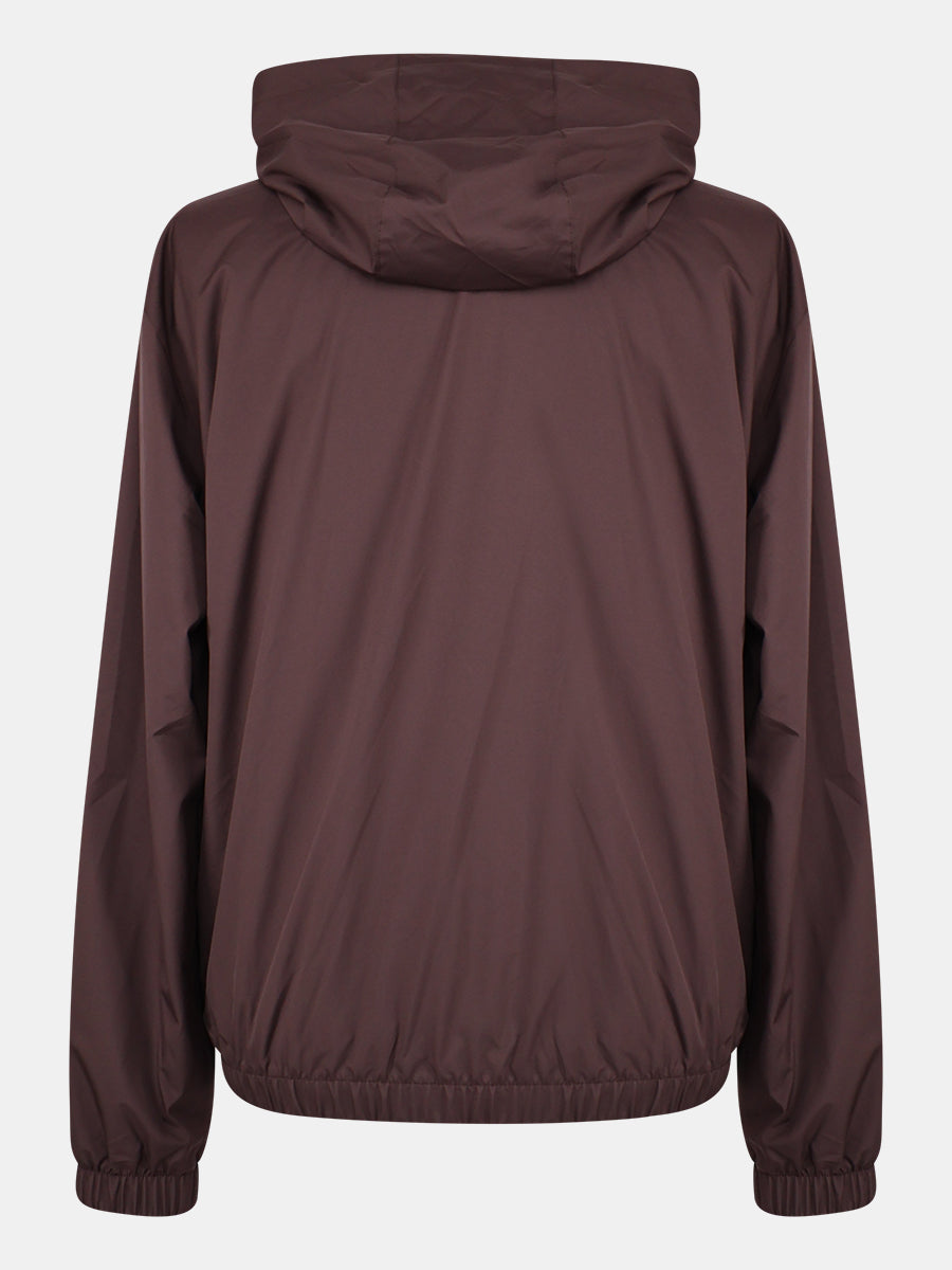 Purple Reversible Hooded Cashmere Bomber