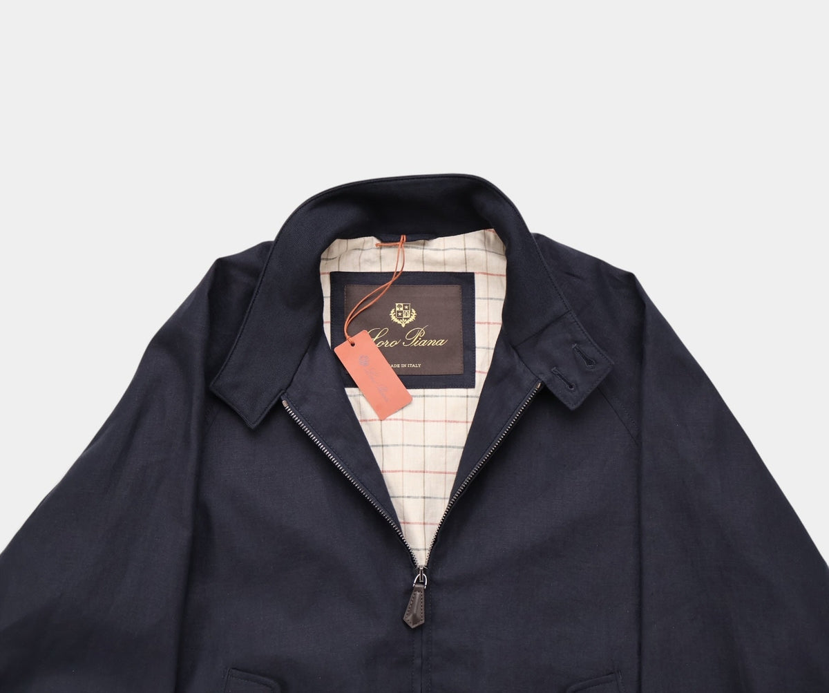Navy Mason Linen Bomber
