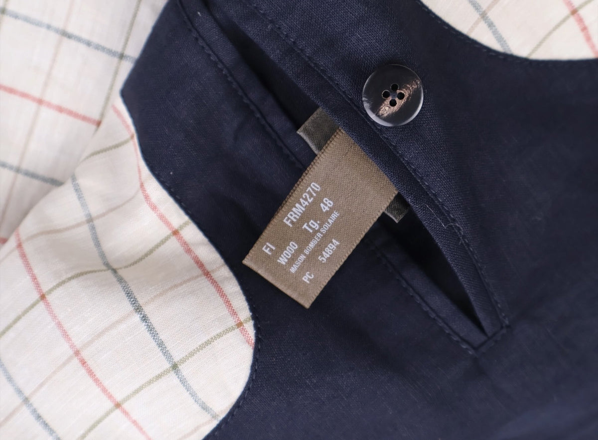 Navy Mason Linen Bomber