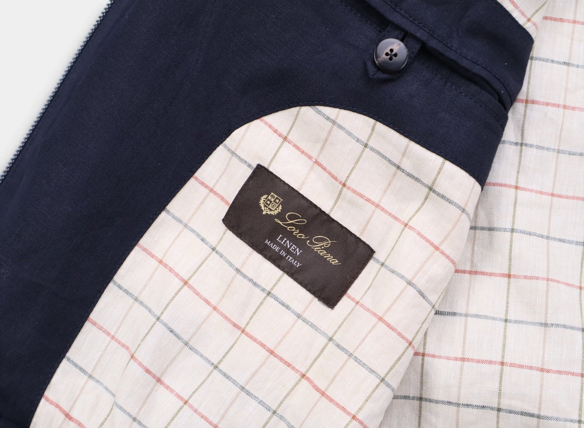 Navy Mason Linen Bomber
