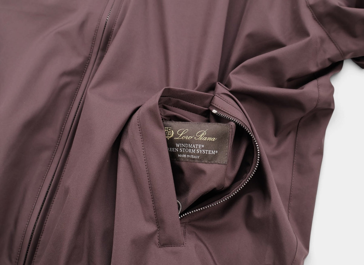 Purple Reversible Hooded Cashmere Bomber