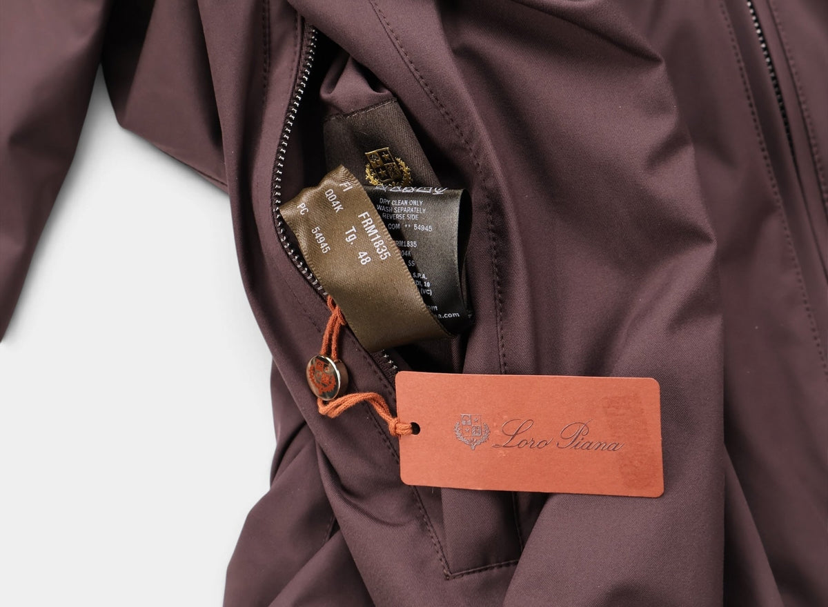 Purple Reversible Hooded Cashmere Bomber