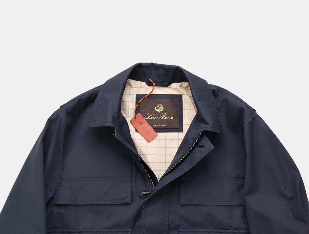 Navy Mavis Cotton/Silk Bomber