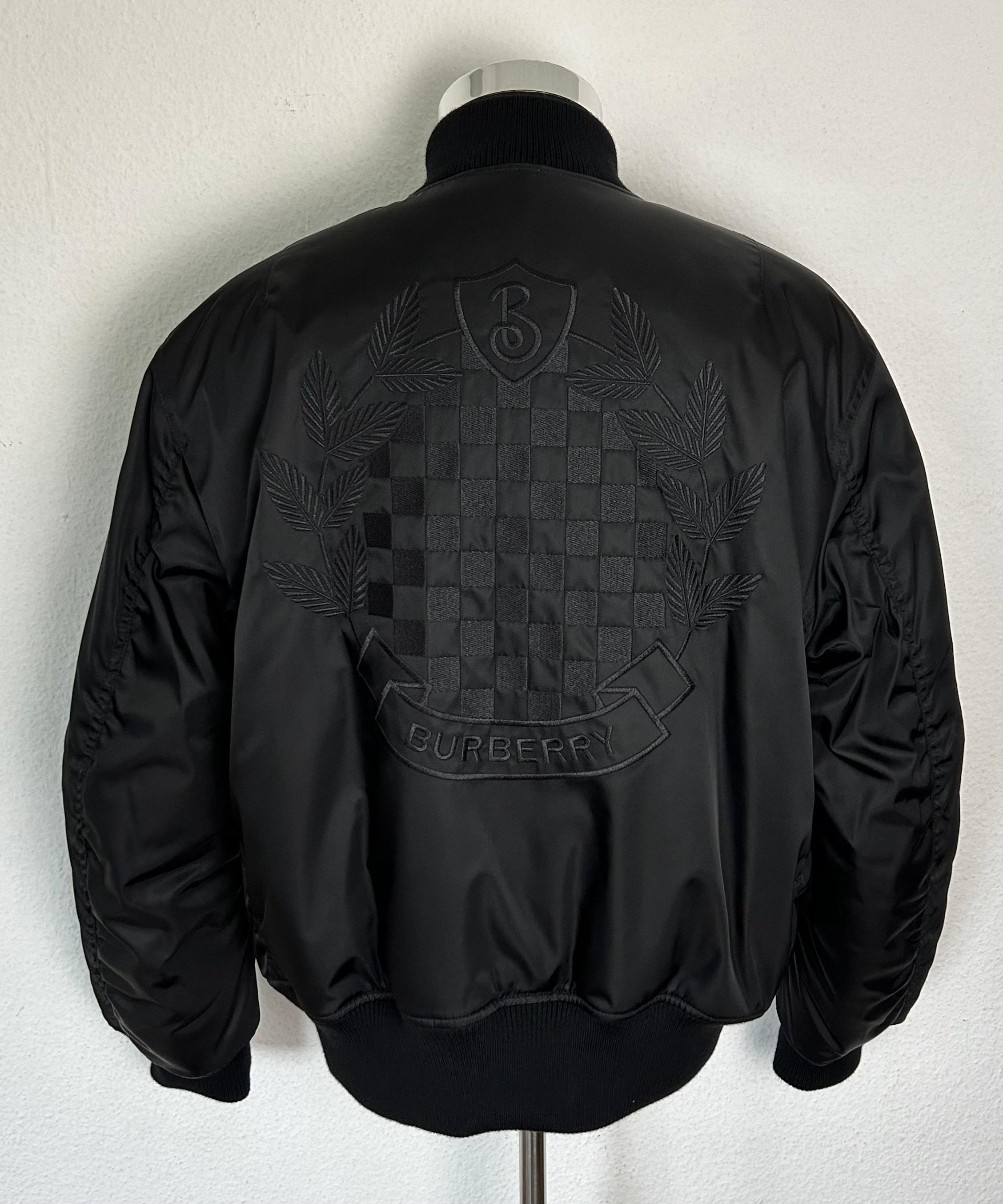 Black Bomber Jacket made of Nylon/Wool (M)