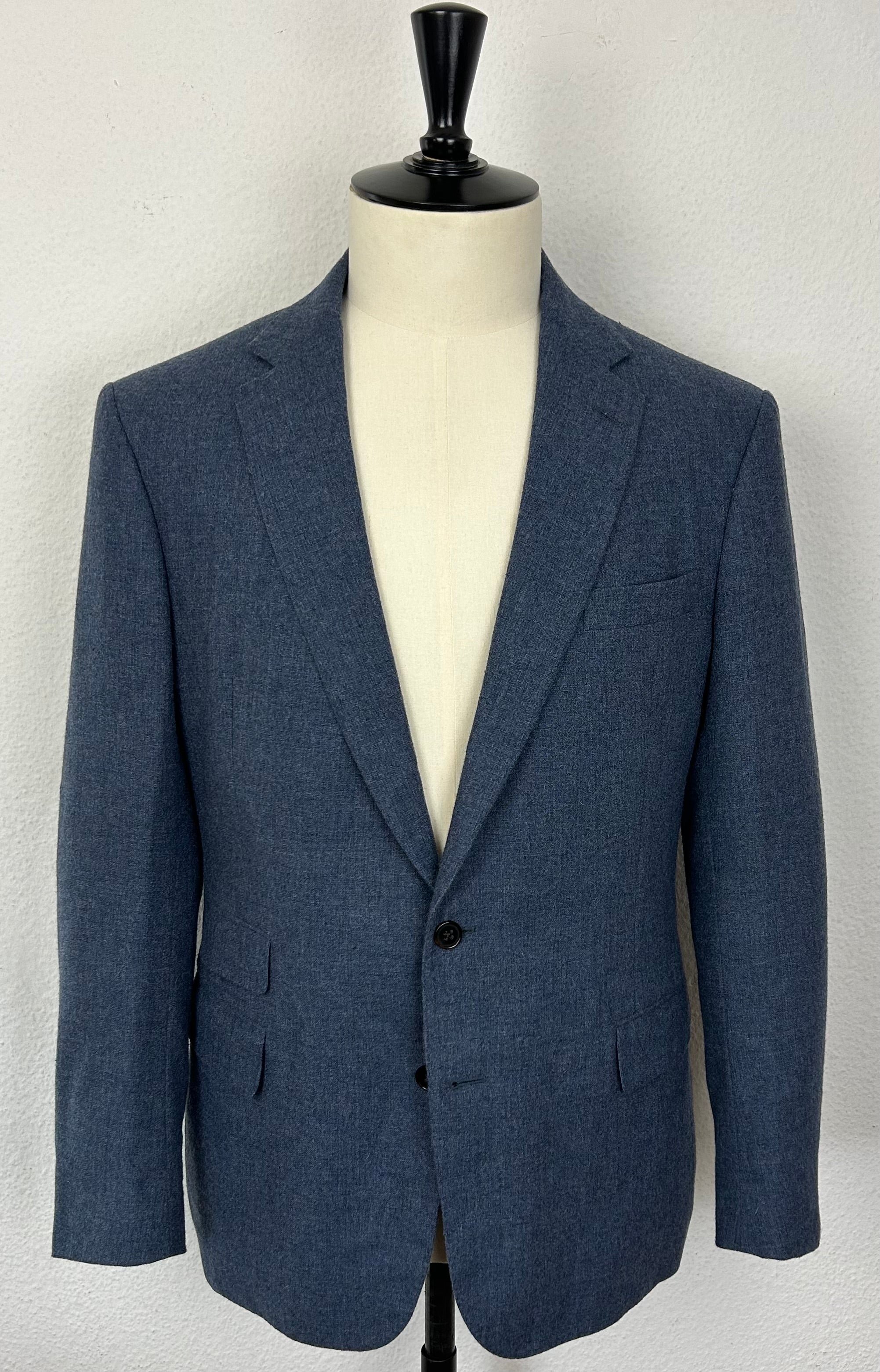 Blue Melange Suit made of Wool/Silk/Linen (EU 52)