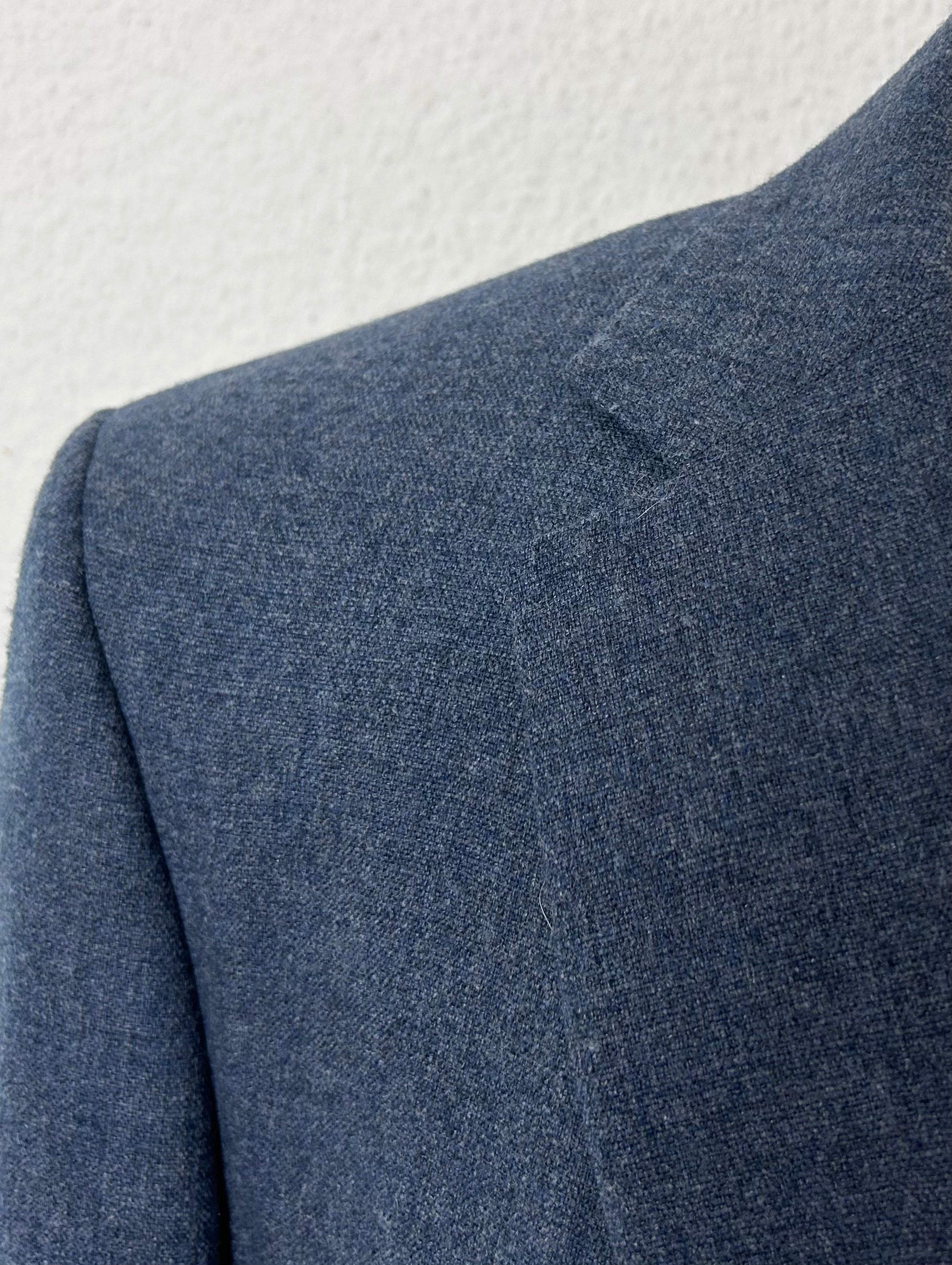 Blue Melange Suit made of Wool/Silk/Linen (EU 52)