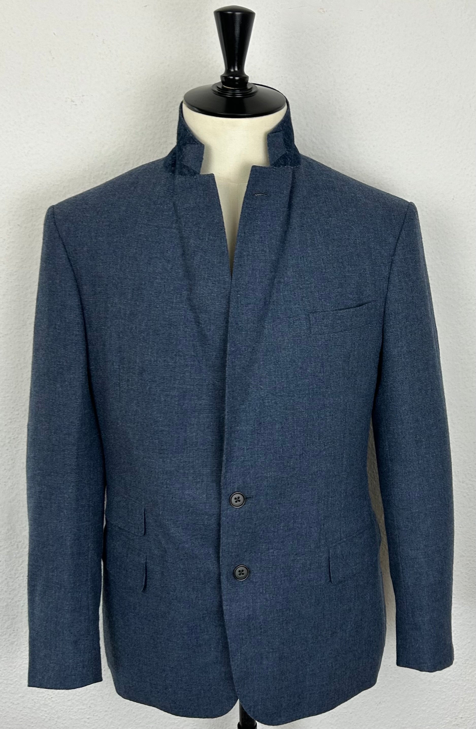 Blue Melange Suit made of Wool/Silk/Linen (EU 52)