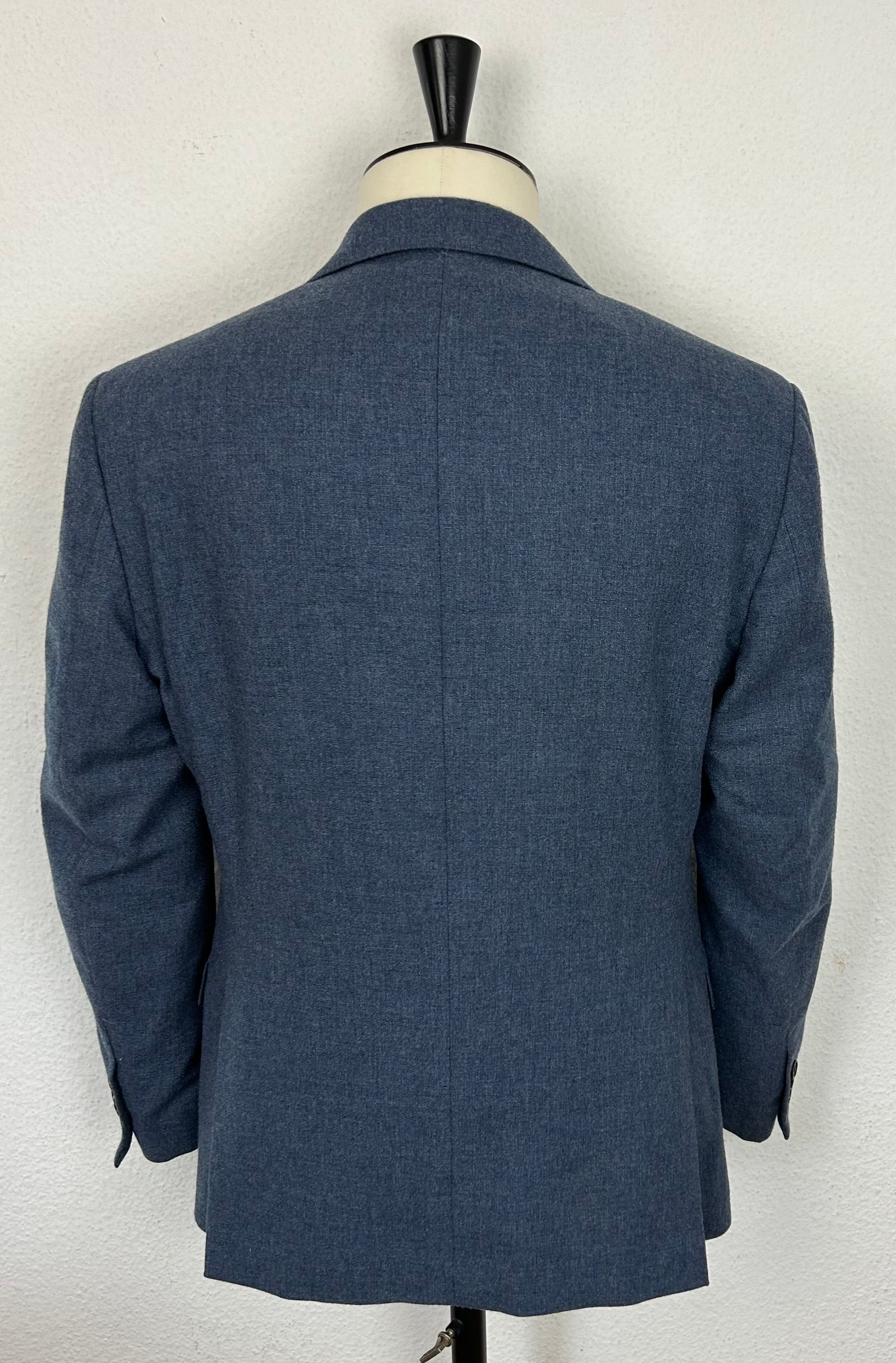 Blue Melange Suit made of Wool/Silk/Linen (EU 52)