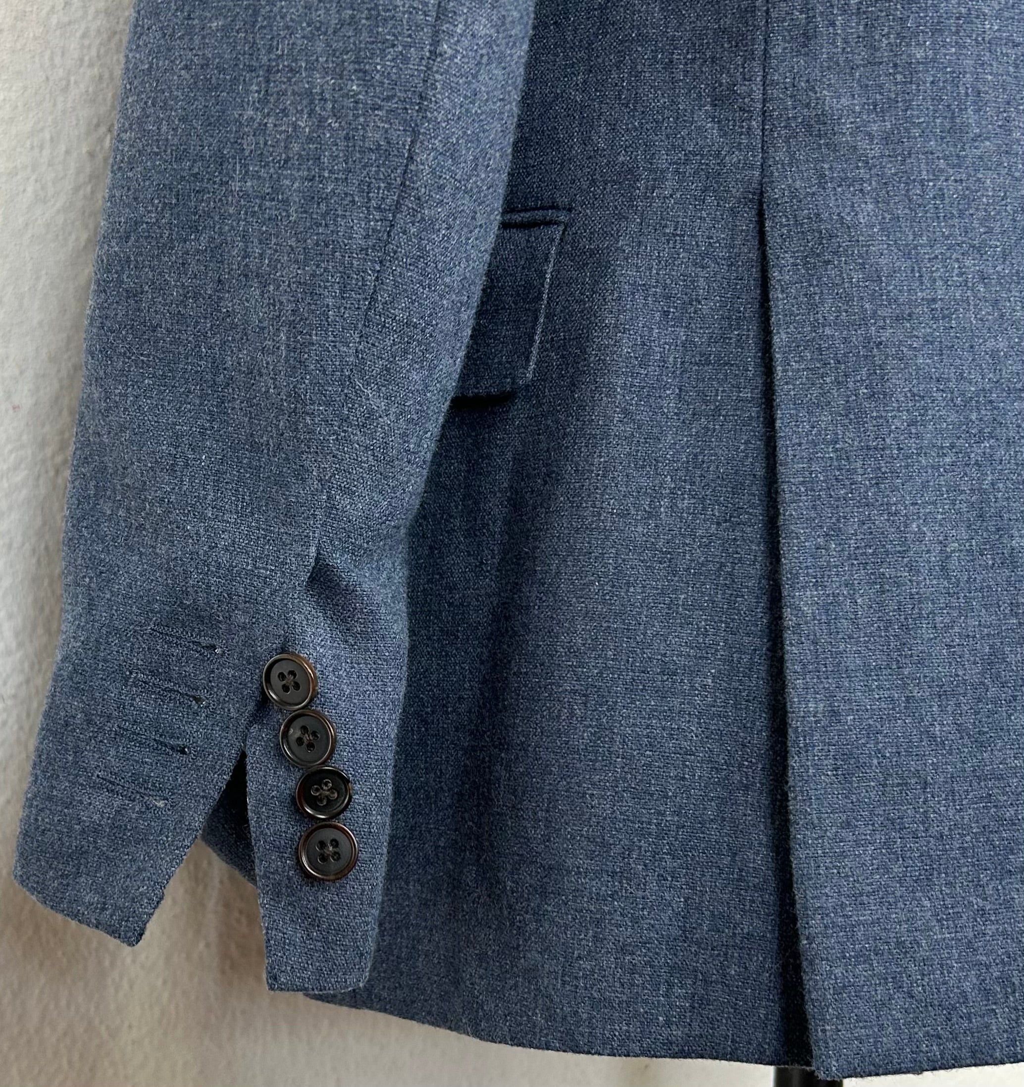 Blue Melange Suit made of Wool/Silk/Linen (EU 52)