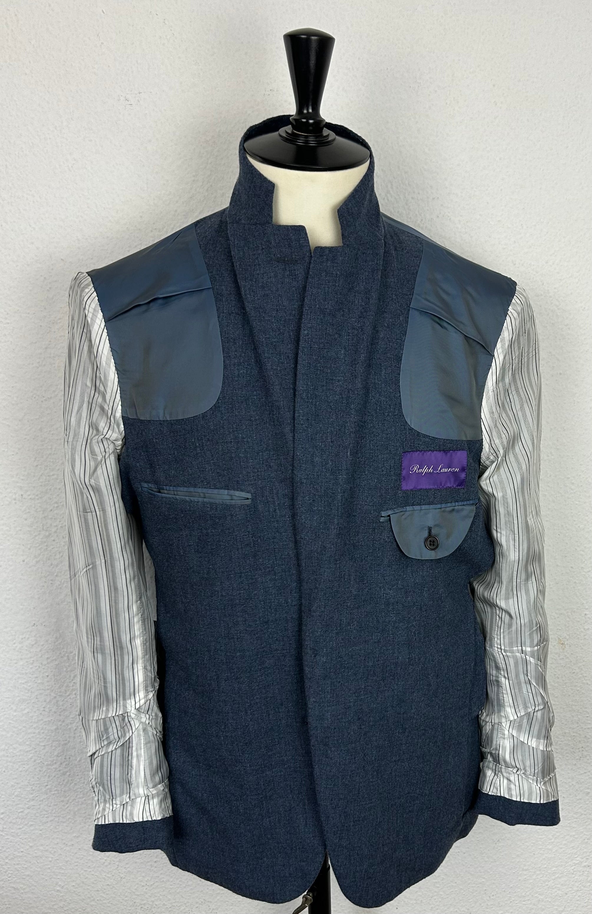 Blue Melange Suit made of Wool/Silk/Linen (EU 52)