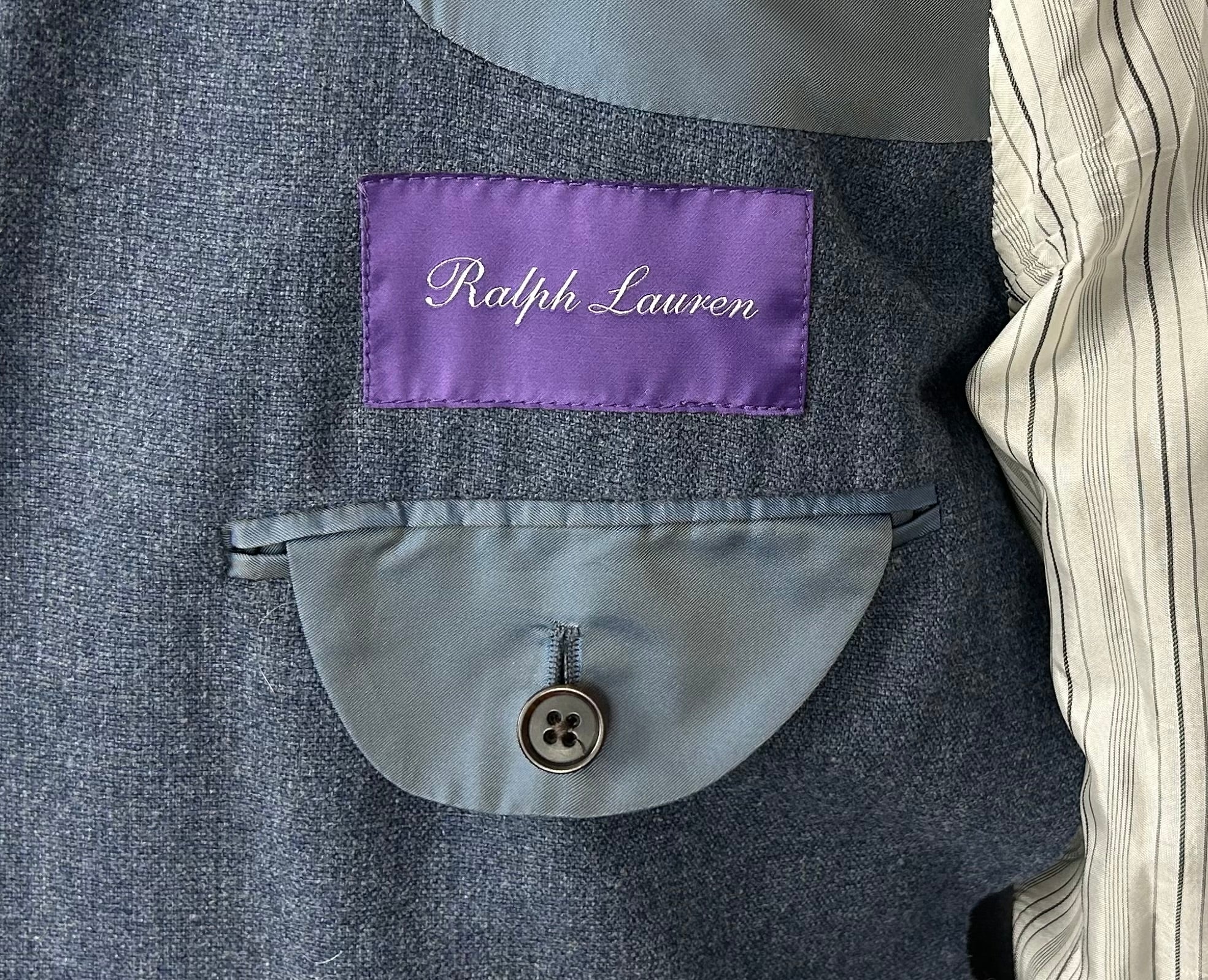 Blue Melange Suit made of Wool/Silk/Linen (EU 52)