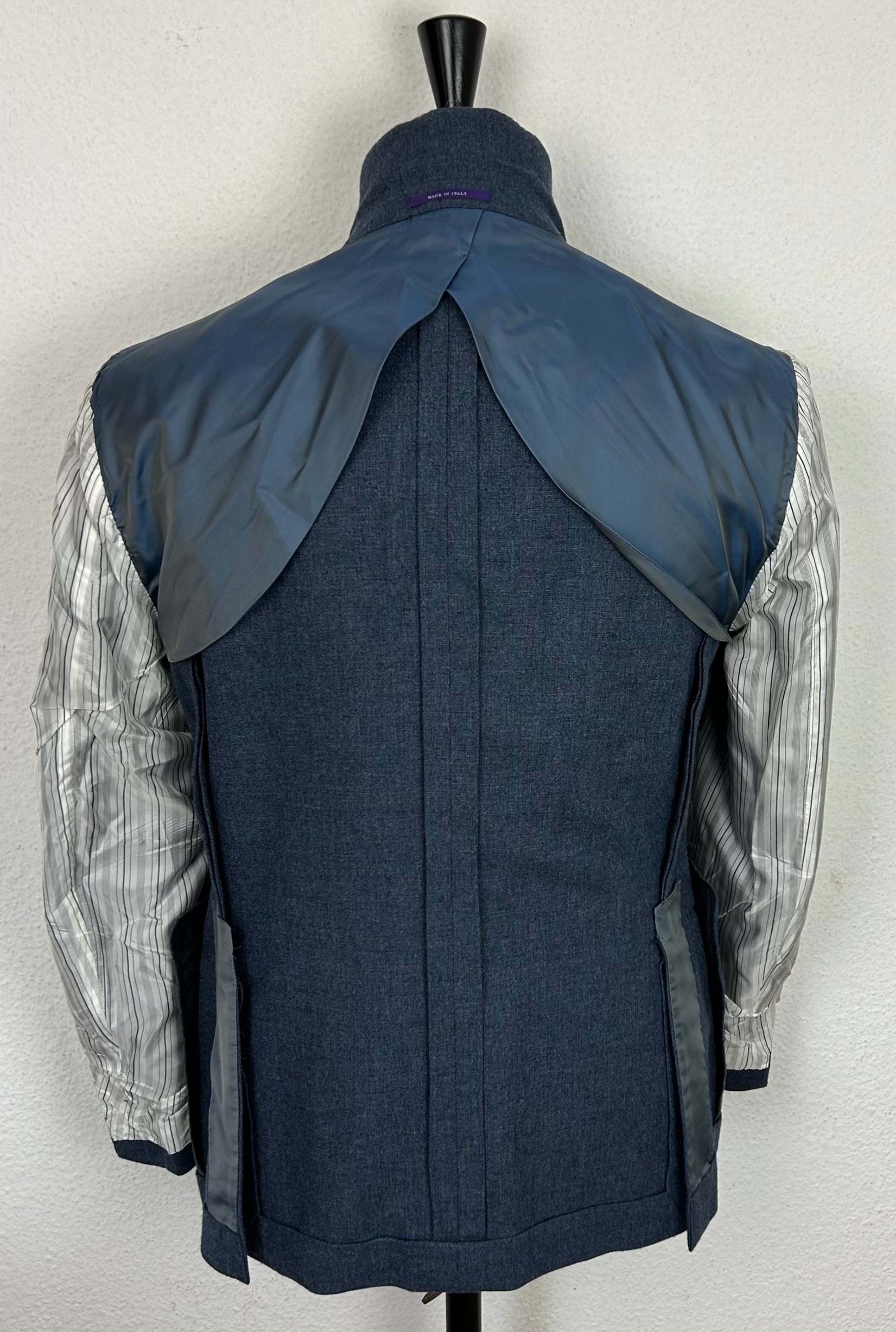Blue Melange Suit made of Wool/Silk/Linen (EU 52)