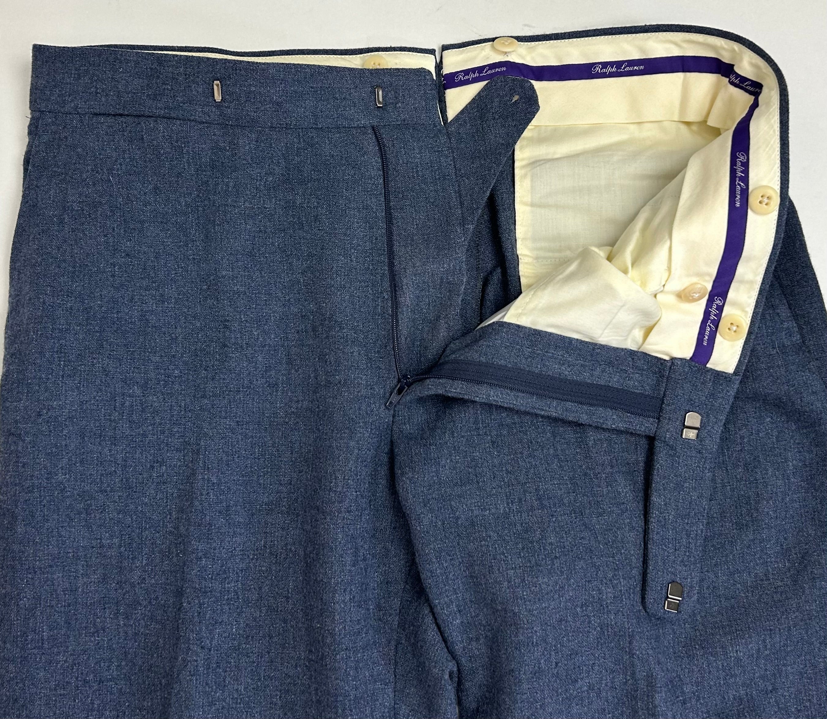 Blue Melange Suit made of Wool/Silk/Linen (EU 52)