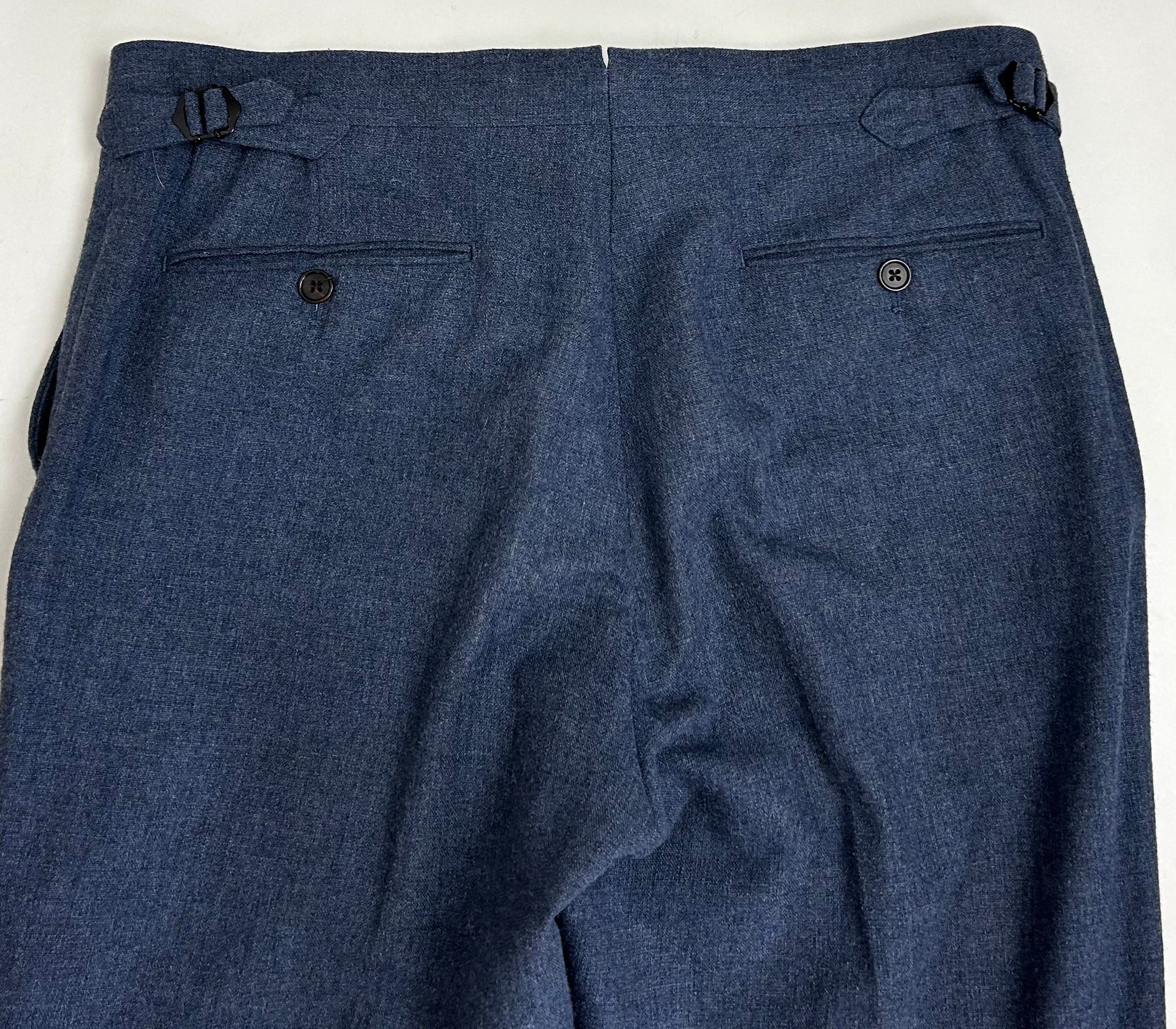 Blue Melange Suit made of Wool/Silk/Linen (EU 52)