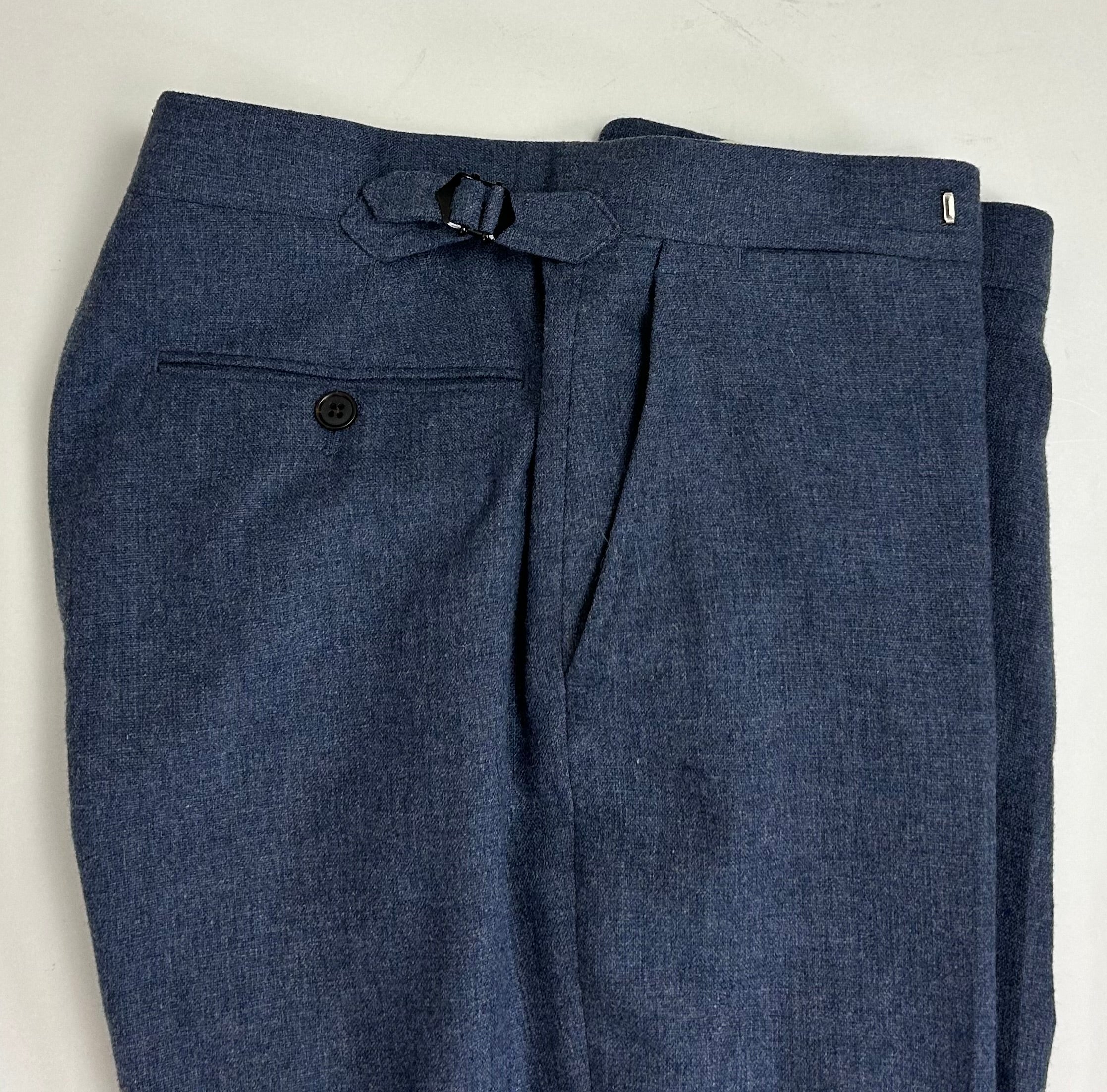 Blue Melange Suit made of Wool/Silk/Linen (EU 52)