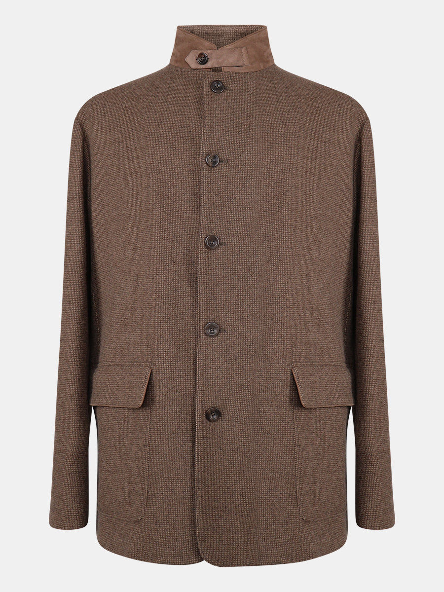Brown The Stables Cashmere Silk Wool Jacket