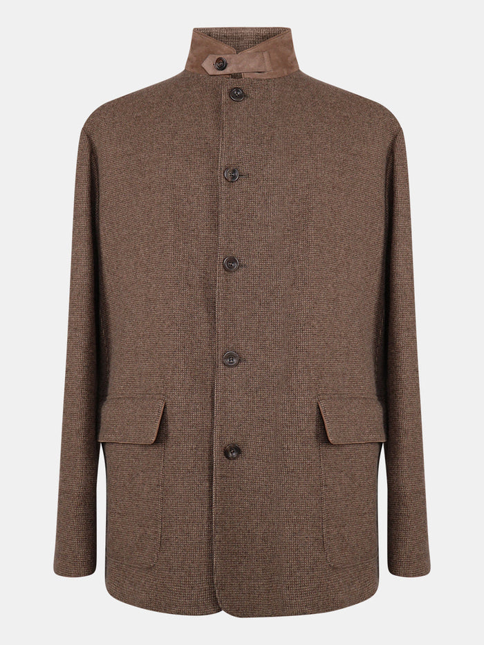 Brown The Stables Cashmere Silk Wool Jacket
