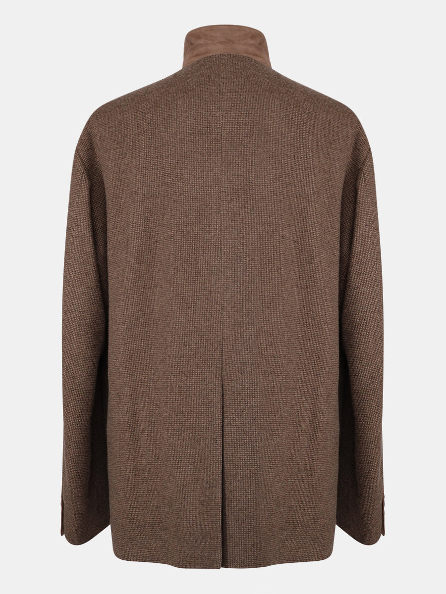 Brown The Stables Cashmere Silk Wool Jacket