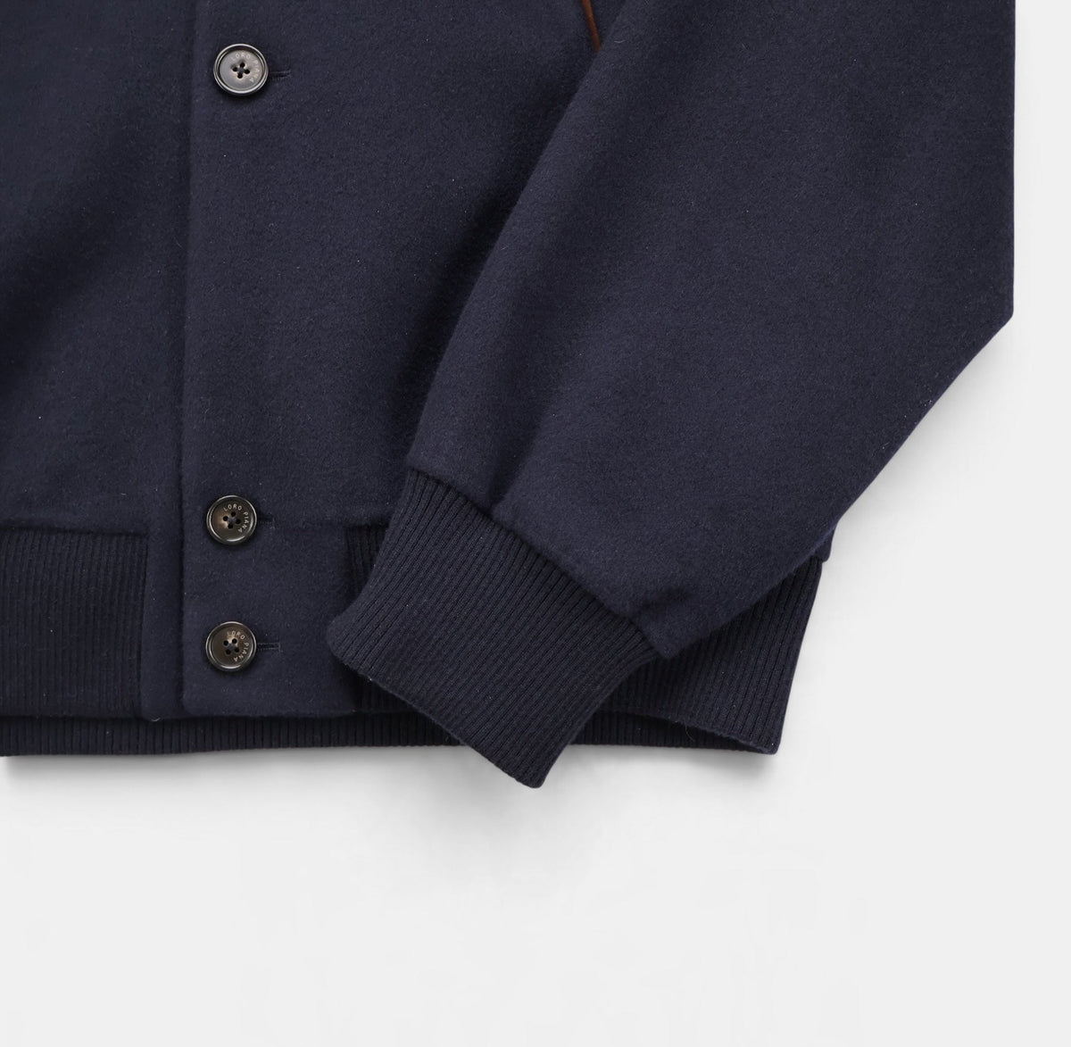 Navy Cashmere Bomber Jacket