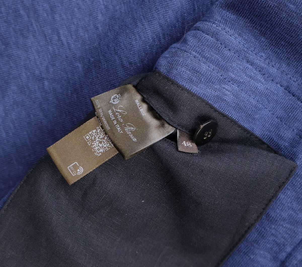 Navy Kody Linen Blouson Jacket