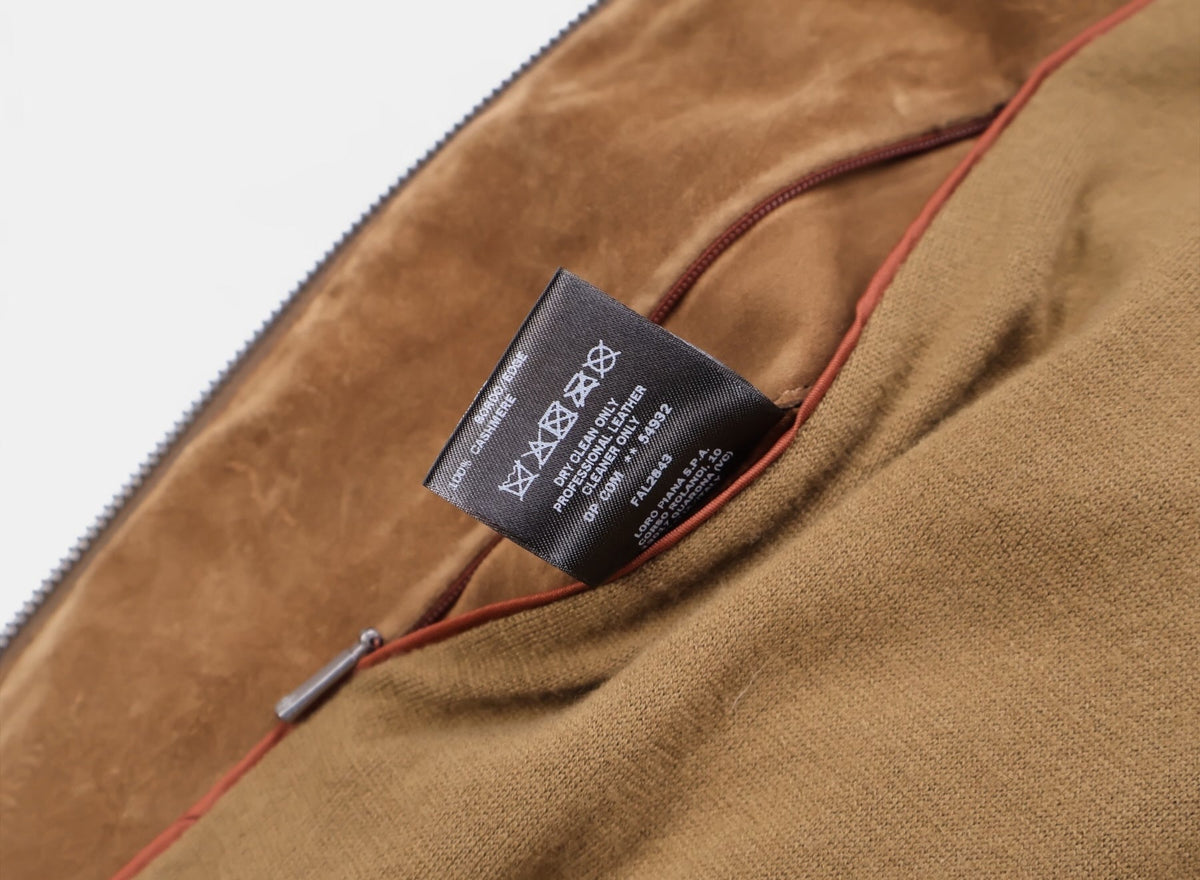 Brown Suede Cashmere Hooded Bomber Jacket
