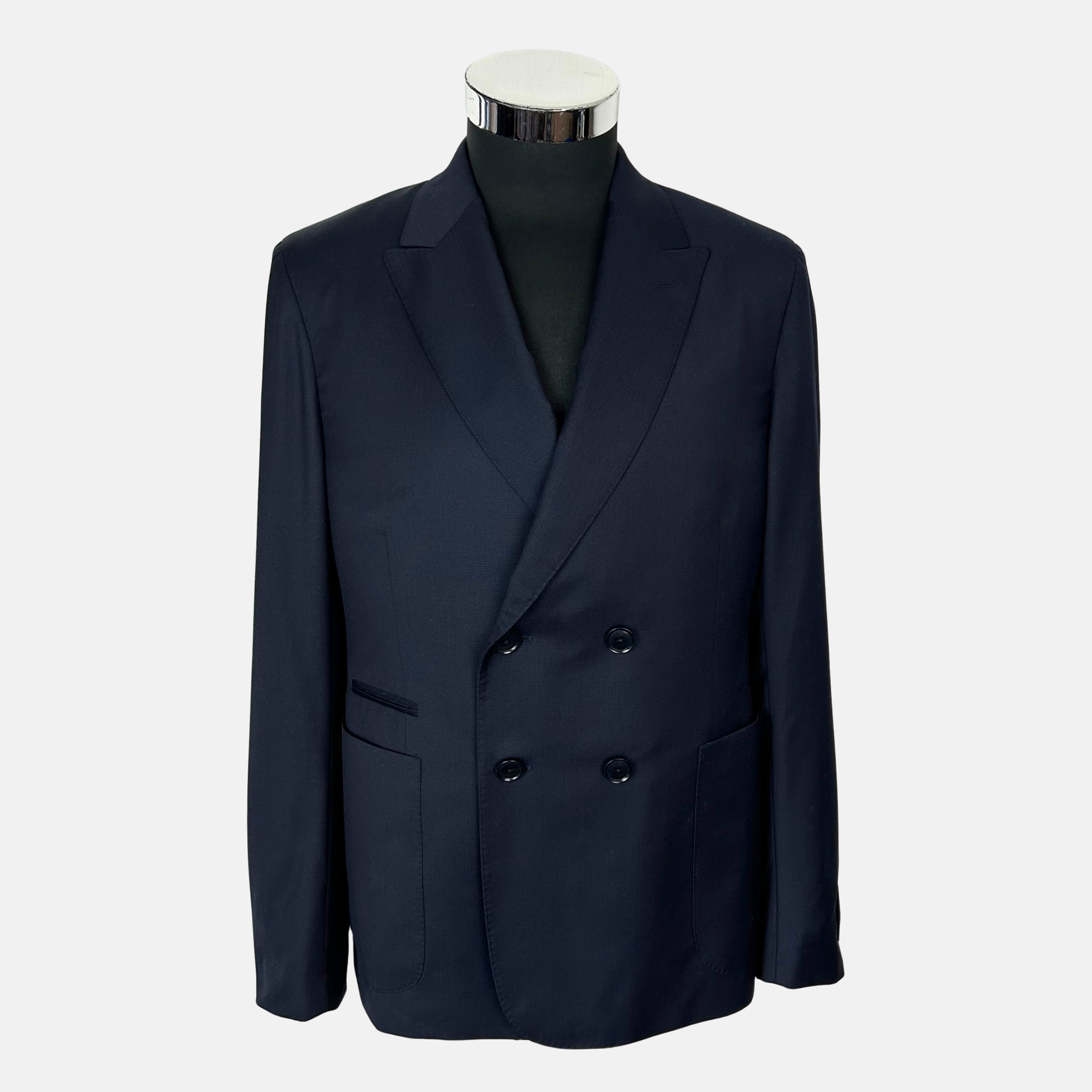 Navy Double Breasted Blazer made of Wool (EU 50)