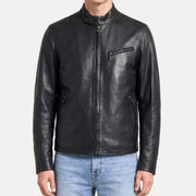 Black Biker Jacket made of Leather (EU 48)