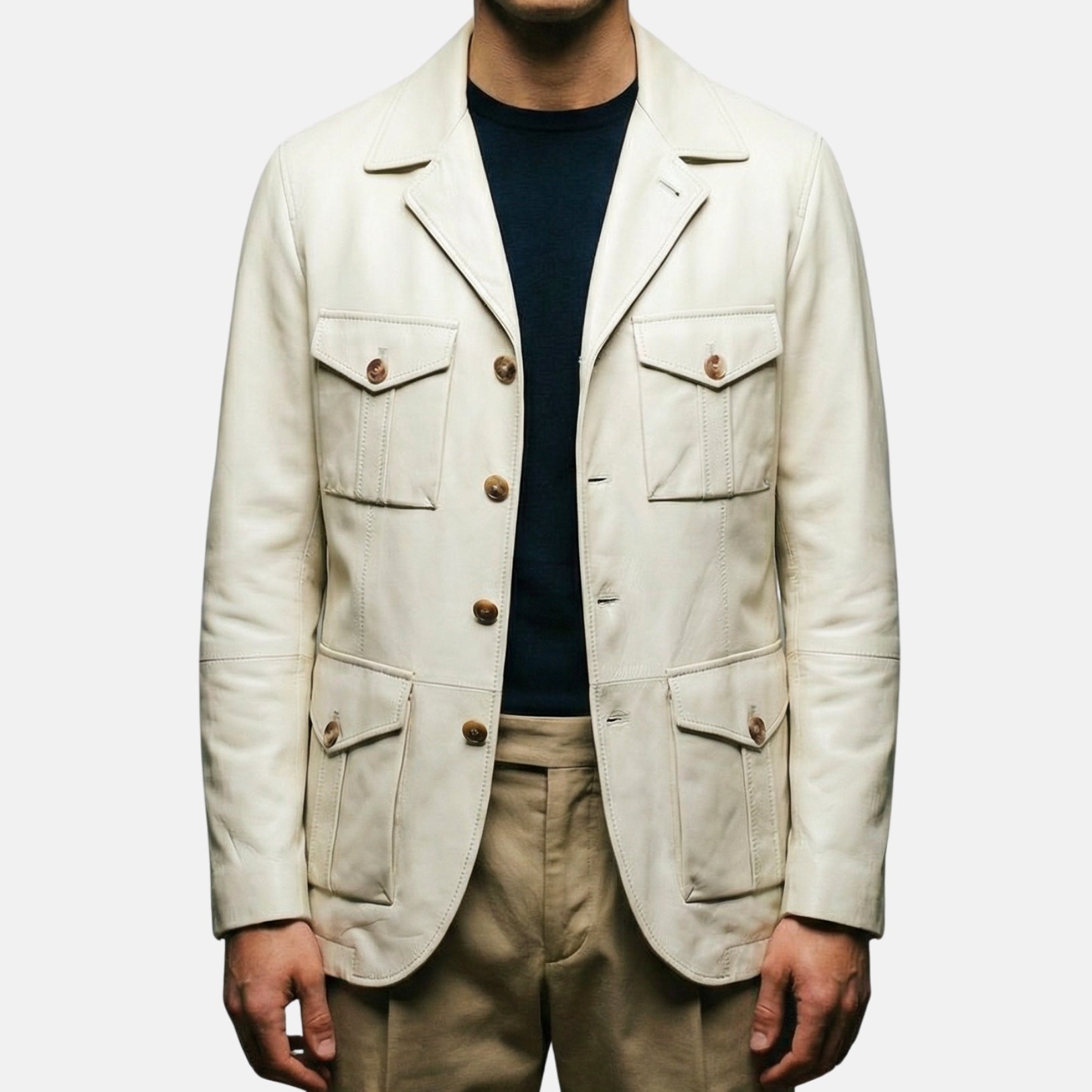 Off-White Leather Jacket (M)