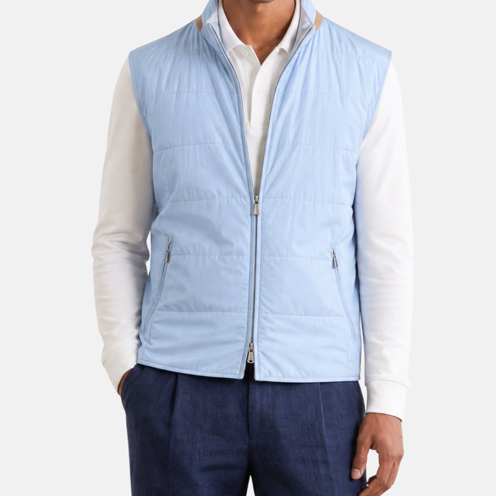 Light Blue-Offwhite Reversible Vest (XL)