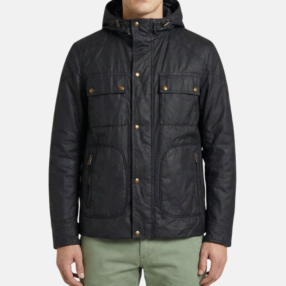 Black Waxed Jacket made of Polyester (EU 50)