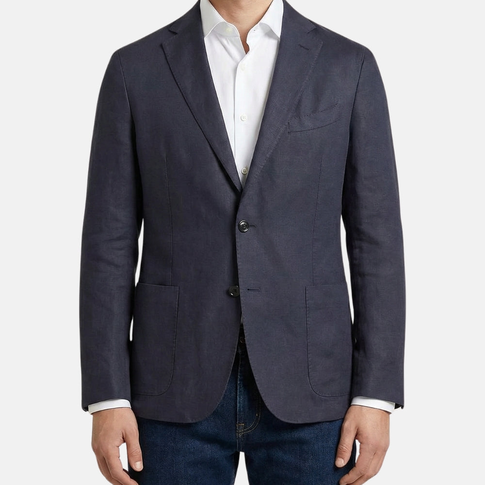 Navy Blazer made of Linen/ Silk (EU 50)