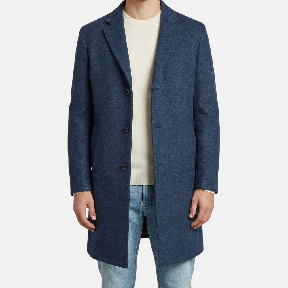 Blue Melange Coat made of Cashmere (EU 52)