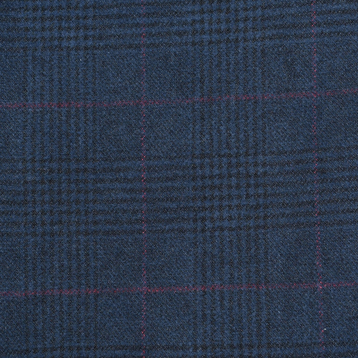 Navy Glen Check Cotton-Blend Pants